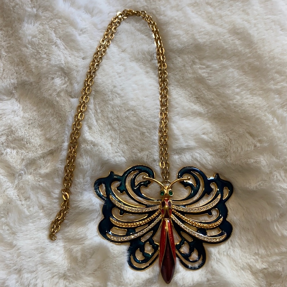 Cindy Adams butterfly necklace